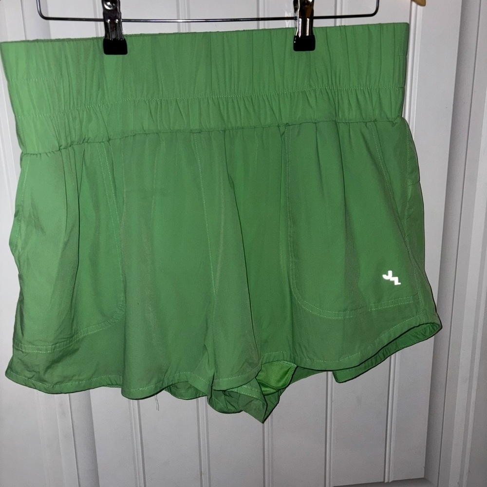 Green High Waisted Women's Shorts